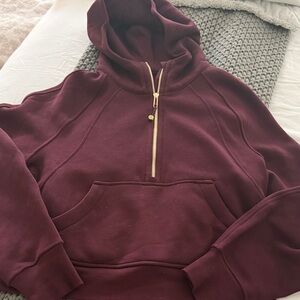 Women's Burgundy Lululemmon Scuba half zip hoodie